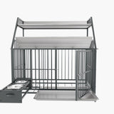 Large pet cage with rack, drawers with stainless steel food and water basins, double-layer W3064P245387