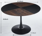 ZUN 47.2INCH TULIP ROUND DINING TABLE,OFFICE TABLE,COFFEE TABLE,120X120X74CM W234P208581