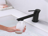 Matte Black Single Handle Bathroom Faucet for 1 or 3 Holes ,Fountain and Flow Mode Deck Mount 92557406