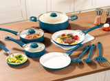 12 Piece Ceramic Nonstick Aluminum Cookware Set, Corsair Blue 47247518