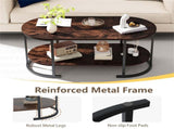 2-Tier Coffee Table with Metal Frame, 1005045 cm Robot Vacuum Friendly Accent Table, 88 lbs 18288124