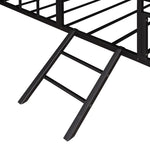 ZUN Metal House Bed Frame Full Size with Slatted Support No Box Spring Needed Black MF289094AAB