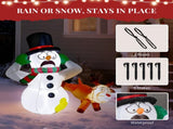 3.5FT Lighted Christmas Inflatable Decoration, Inflatable Snowman and Naughty Reindeer, Funny Blow 66447030