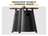 27.6"x27.6"x88.6" Umbrella Patio Heater, Iron Outdoor Propane Heater with Round Side Table, Black 19531988