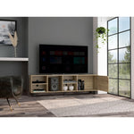 ZUN Native TV Stand for TV´s up 70", Four Open Shelves, Five Legs B128P148761