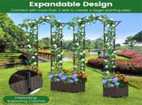 2-in-1 Garden Arch with Planter Boxes - Self-Watering System, 8 Lockable Wheels & PE-Coated Metal 96330301