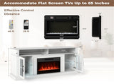 58" TV Stand with RGB Fireplace White- Smart App Remote Control, 4777 BTU Heater 79078321