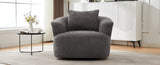 360&deg Swivel Chair, 38.2" Accent Chair Sofa, Upholstered Swivel Barrel Sofa Chair with a Throw Pillow N719P288552E