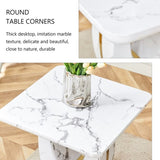 ZUN Modern Minimalist White Marble-Patterned MDF Square Coffee Table. Add a quiet and cozy atmosphere to W1151P211301