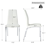 Modern PU seat dining chair living room chair upholstered chair, electroplated metal legs design, W210P226023