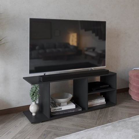 ZUN Goodwood Minimalistic Tv Stand for 65-Inch TV With 5 Open Shelves B070P234337