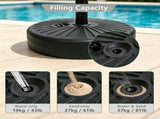 81 lb Heavy Duty Fillable Patio Umbrella Base Water & Sand Weighted Stand for Market Umbrellas, 84492692
