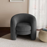 Modern Curved Back Upholstered Accent Chair, Soft Cozy Boucle Fabric, Comfortable Plush Seating, No N765P220275G