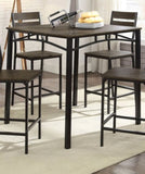 Black Metal Frame Counter Height Dining 5pc Set Wooden Set Table Top Counter Height Dining Table 4x B011P320850