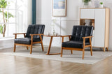 ZUN Accent Chairs Set of 2 with Table, Mid Century Modern Accent Chair, Wood and Fabric Armchairs W153982249