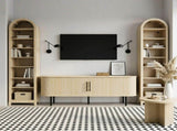 8-Tier Arched Dome Display Rack Particleboard Melamine-Faced Bookshelf 15.75*11.81*70in Oak 13117068