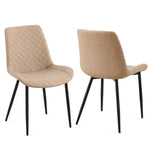 ZUN Beige Leathaire Dining Chairs Set of 2,Mid-Century Modern Leathaire Chairs Kitchen Living Room W1164P225827