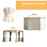 13ft x 13ft Patio Gazebo-Beige-AS 79825695