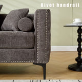 L Shaped Sectional Sofa , Convertible Storage Ottoman,Chenille ,Square W2108P191317