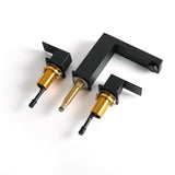 Bathroom Stainless Steel Faucets for Sink 3 Hole Matte Black 8 inch Widespread Bathroom Sink Faucet W1932P353507