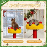 29.5in Christmas Themed Plush Cat Tree, Multi-level Cat Tower with Cat Condo, Top Crown Perch, Sisal 29552567