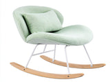 25.59"W x 33.66"D x 29.53"H Indoor Teddy Fabric Rocking Chair, Soft Fluffy Lounge Rocker with White 02558907