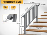 Silver Outdoor 3-Step Iron Handrail 22095406
