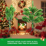 6FT Christmas Tree with 754 Tips Classic Pencil Artificial Plant for Halloween & Christmas Dense 24053900