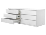 6 Drawer Double Dresser for Bedroom, Wide Storage Cabinet for Living Room Home Entryway, White 76423691