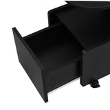 ON-TREND Mobile End Table with lockable wheels, Cream Style Side Table with Storage Drawer, 11.8inch N721P191983B