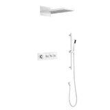 Wall mounted waterfall shower system with hand shower, sliding bar W928P294327