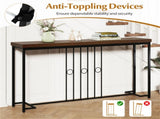 Industrial Sofa Table with Rustic Wood Top, 55" Narrow Console Table 175 LBS Capacity 79220654