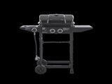 2 Burner BBQ Propane Gas Grill with Side Burner 24000 BTU Output Stainless Steel Barbecue Grill with 03887968