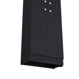 Kitchen Pantry 71" H, 4 Doors, 5 Adjustable Shelves, Laundry, Black B097P221376