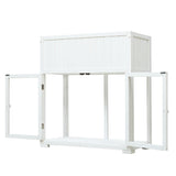 35.4''x17.7''x37.4'' Mini Wood Cold Frame, Compact 2 Doors Garden Greenhouse Wheels, Raised Bed 41915900