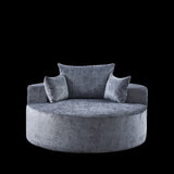 55''L Chenille Sponge single sofa,No Assembly Required,Fluffy Modern Sleeper Chair for Living room, W834P221026