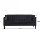 ZUN Modern Chesterfield Sofa, Comfortable Upholstered Sofa, Velvet Fabric, Wooden Frame with Wooden 74120956