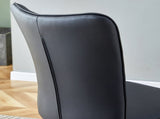 Modern Black PU Chair Set - Two Pieces, The backrest has a vertical and smooth line design.Black W1151P268764