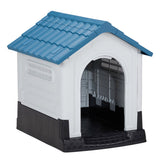 33 inch Large Plastic Dog House, Indoor Outdoor Doghouse Pet House with Air Vents and Elevated 55267204