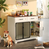 GO 37.4" Crate Furniture, Indoor Kennel with 2 Drawers and Storage Cabinet, Modern Furniture N704P265255K