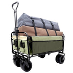 ZUN 440lbs Collapsible Foldable Wagon Cart with strapping system ,Beach Wagon Utility Cart Utility Wagon W2932P235395