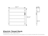 18.7" Heated Towel Rack for Bathroom,Wall Mounted with Intelligent Touch Screen Timer, 6-Bar Towel 60822670