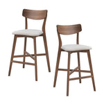 ZUN Wooden Bar Chairs Set of 2, Modern Soft Upholstered Kitchen Island Chairs, Counter Height Stool with W2582P197590