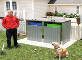 Garbage Bin Shed Stores 2 Trash Cans Metal Outdoor Bin Shed for Garbage Storage,54 cubic feet of W1598P357715