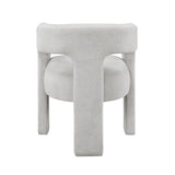 Modern Luxury Dining Furniture Elegant Side Chairs Set of 2 Light Gray Soft Boucle Fabric Plush B011P355864