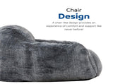 Soft Memory Foam Bean Bag Sofa Chair with Armrest, Modern Living Room Bean Bag, Blue Gray B2741P330122