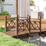 4.7ft Garden Bridge Arc Wood Footbridge Decorative Pond Bridge 10742969