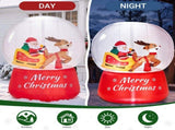 6FT Christmas Inflatable Snow Globe with Reindeer Pulling Santa, Snowfall-Style Design, 5 LED 37392157