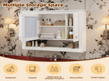 35inch Bathroom Wall Cabinet with Mirror, Wall Mounted Medicine Cabinet with Open Shelf, Mirrored N710P415335K