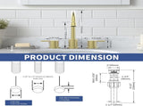 Widespread Bathroom Sink Faucet Brushed Gold 2 Handle 8 inch 3 Hole 360&degSwivel Spout Vanity Sink 16438240